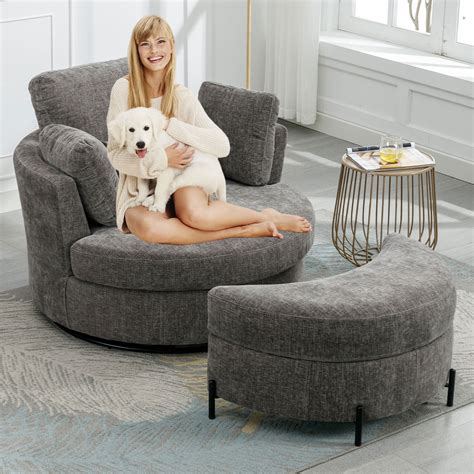 oversized cuddle chair with ottoman.